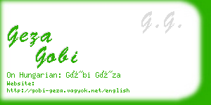 geza gobi business card